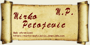 Mirko Petojević vizit kartica